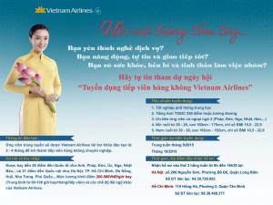 Vietnam Airlines tuyển tiếp viên hàng không 2015