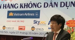 Cục trưởng Cục Hàng không Việt Nam Đinh Việt Thắng phát biểu tại hội thảo An toàn hàng không dân dụng Việt Nam sáng 27.10.