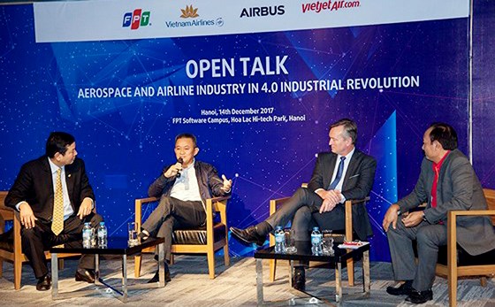 Tại lễ ký kết, lãnh đạo FPT và Airbus cùng hai hãng hàng không lớn của Việt Nam là Vietnam Airlines và Vietjet đã thảo luận về những công nghệ mới của ngành hàng không. 