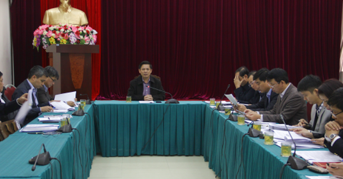 Bộ trưởng Nguyễn Văn Thể chủ trì cuộc họp.