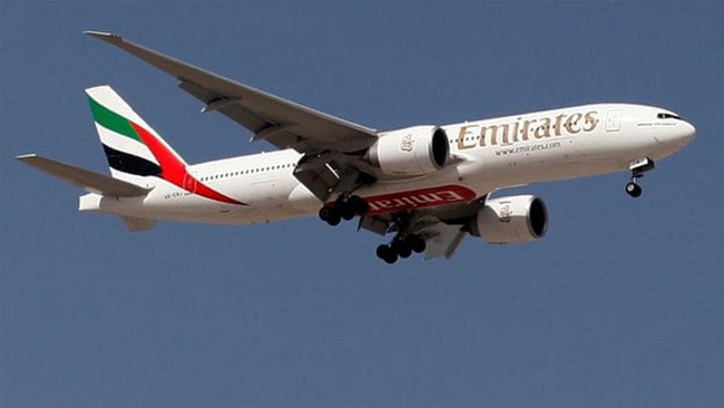 Máy bay của hãng hàng không Emirates Airlines.
