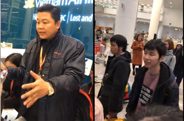 Nhiều hành khách tập trung tại quầy lễ tân sau khi đáp xuống máy bay nhưng không nhận được hành lý.