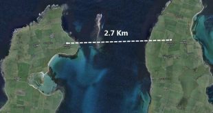 Hai hòn đảo cách nhau hơn 2km