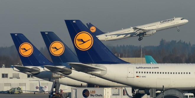 Máy bay của hãng hàng không Lufthansa.