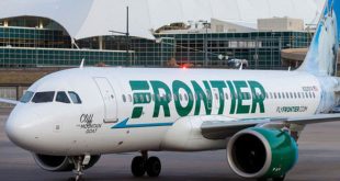 Máy bay của hãng hàng không Frontier Airlines.